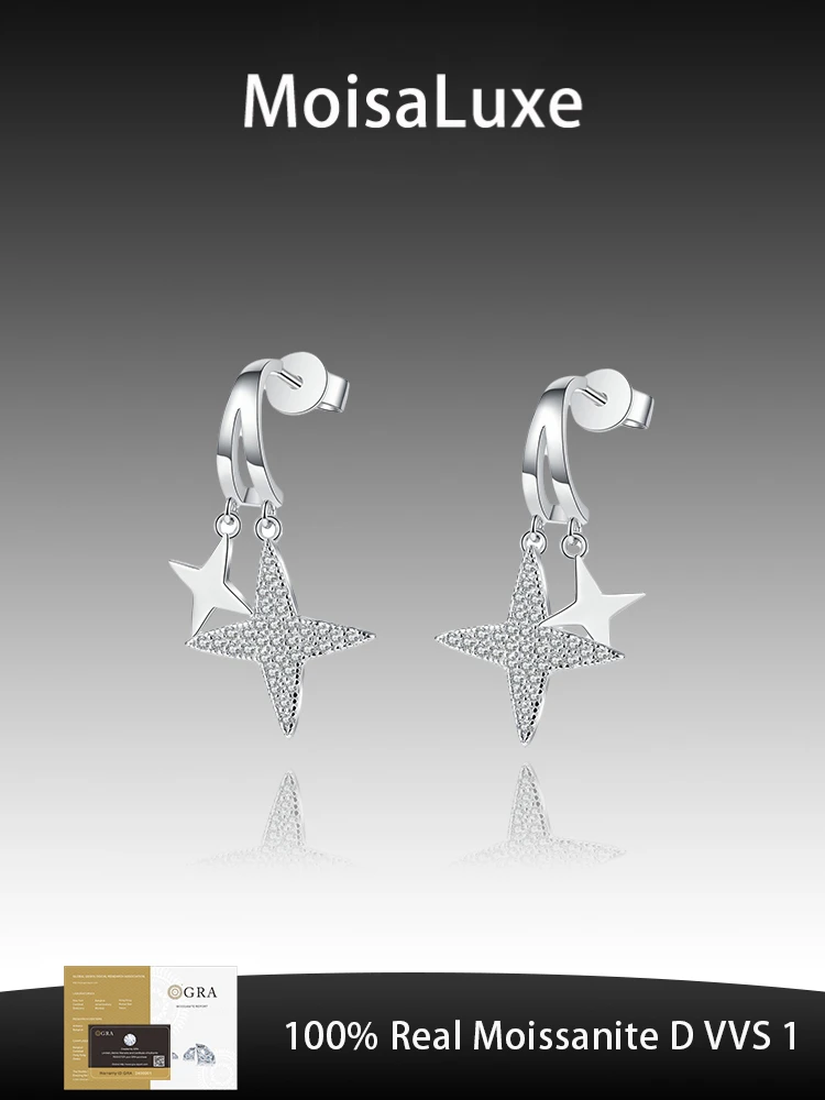 MoisaLuxe Official Store GRA Moissanite Plata Sterling 925 Silver Earrings Women's Directly From The Star Full Diamond Diamond
MoisaLuxe Official Store GRA Moissanite Plata Sterling 925 Silver Earrings Women's Directly From The Star Full Diamond Diamond