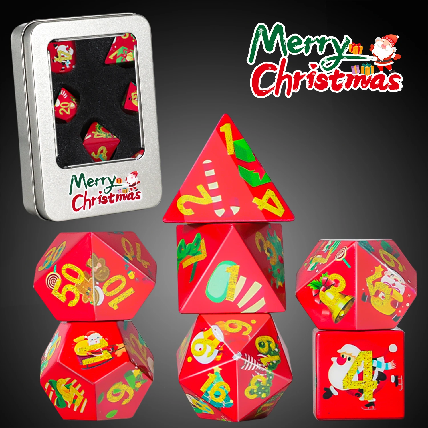 Набор кубиков D20 для Рождественских игр: в каждом наборе для D&D содержится 7 многогранных кубиков. Игра W20 Dice: размораживайте душу своих друзей!
Набор кубиков D20 для Рождественских игр: в каждом наборе для D&D содержится 7 многогранных кубиков. Игра W20 Dice: размораживайте душу своих друзей!