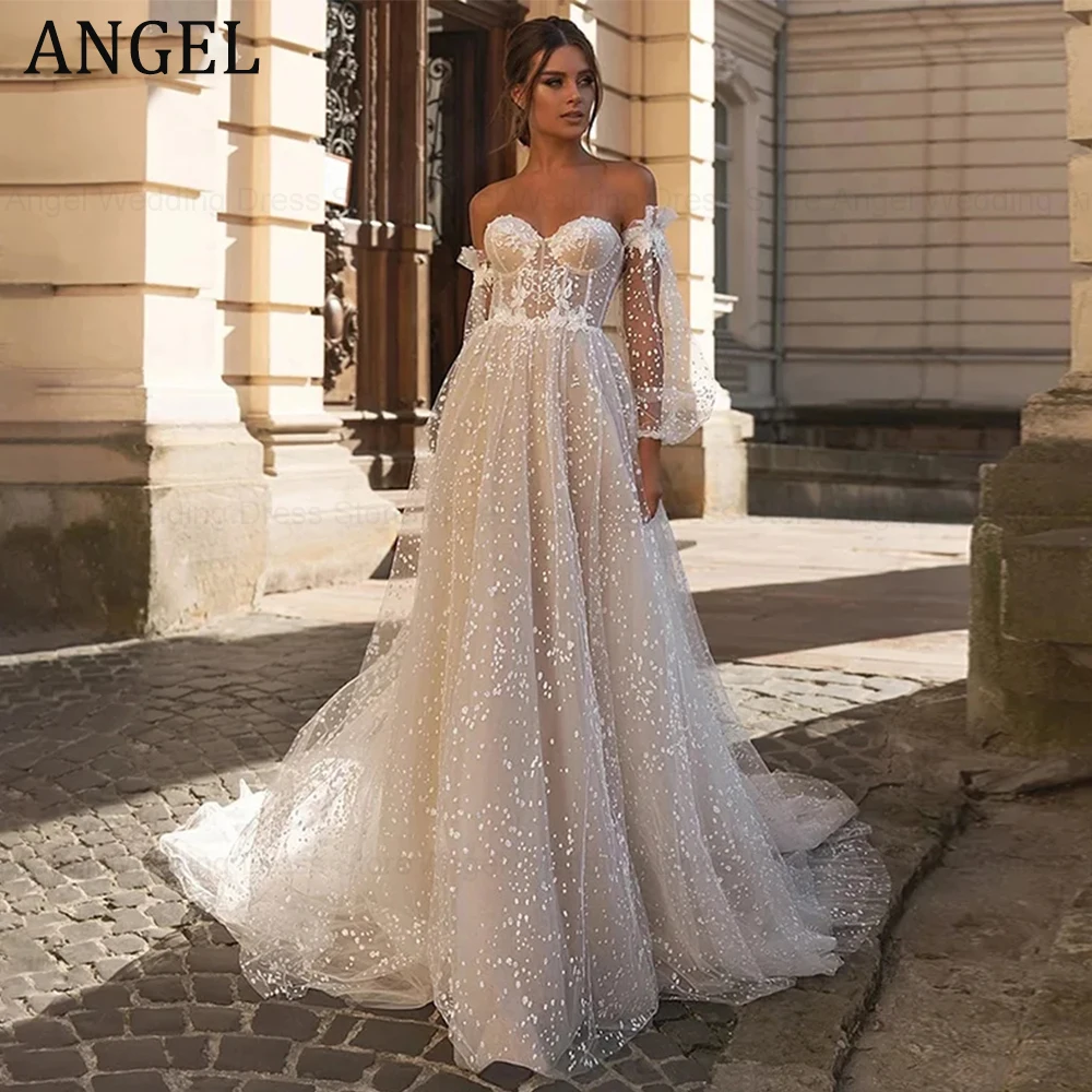 ANGEL Princess Wedding Dresses For Woman Sweetheart Detachable Full Sleeves Bride Dresses A-Line Sweep Train vestido de noiva
ANGEL Princess Wedding Dresses For Woman Sweetheart Detachable Full Sleeves Bride Dresses A-Line Sweep Train vestido de noiva