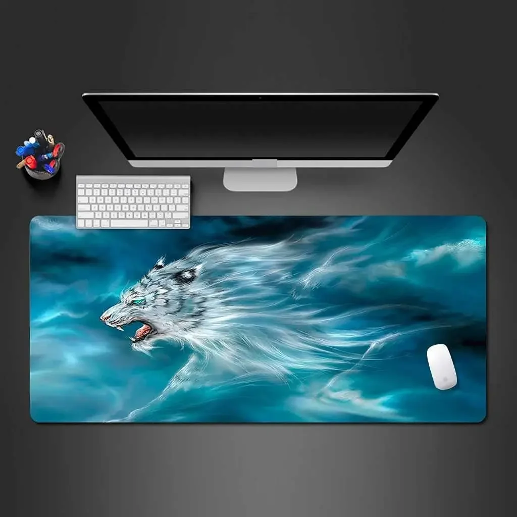 Gaming Mouse Mat Abstract Blue White Tiger 800x300mm Large Mouse pad with Non-Slip Rubber Stitched Edges for Home Office Working
Gaming Mouse Mat Abstract Blue White Tiger 800x300mm Large Mouse pad with Non-Slip Rubber Stitched Edges for Home Office Working