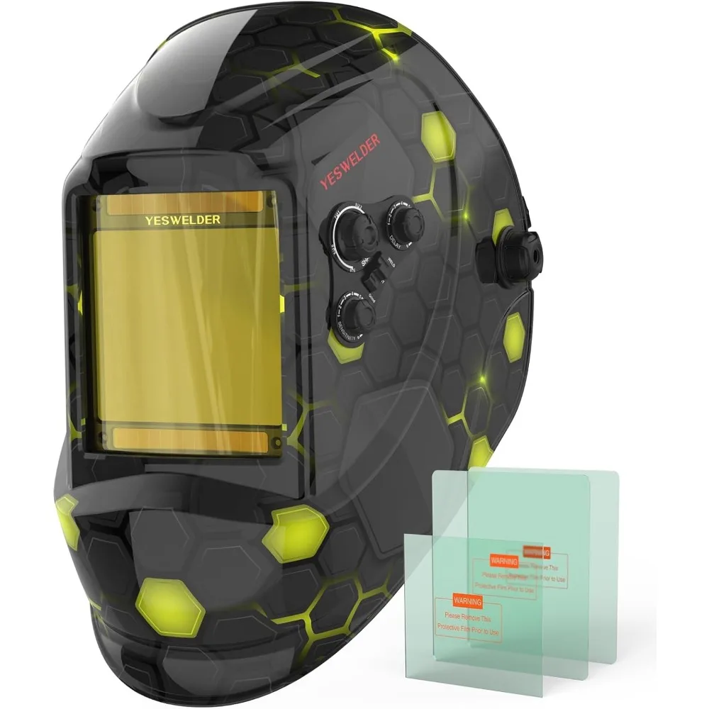 US Shipping Auto Darkening Welding Helmet Wide View 1/1/1/1 True Color Solar Powered 4 Arc Sensors Shade 3/5-9/9-13 for TIG
US Shipping Auto Darkening Welding Helmet Wide View 1/1/1/1 True Color Solar Powered 4 Arc Sensors Shade 3/5-9/9-13 for TIG