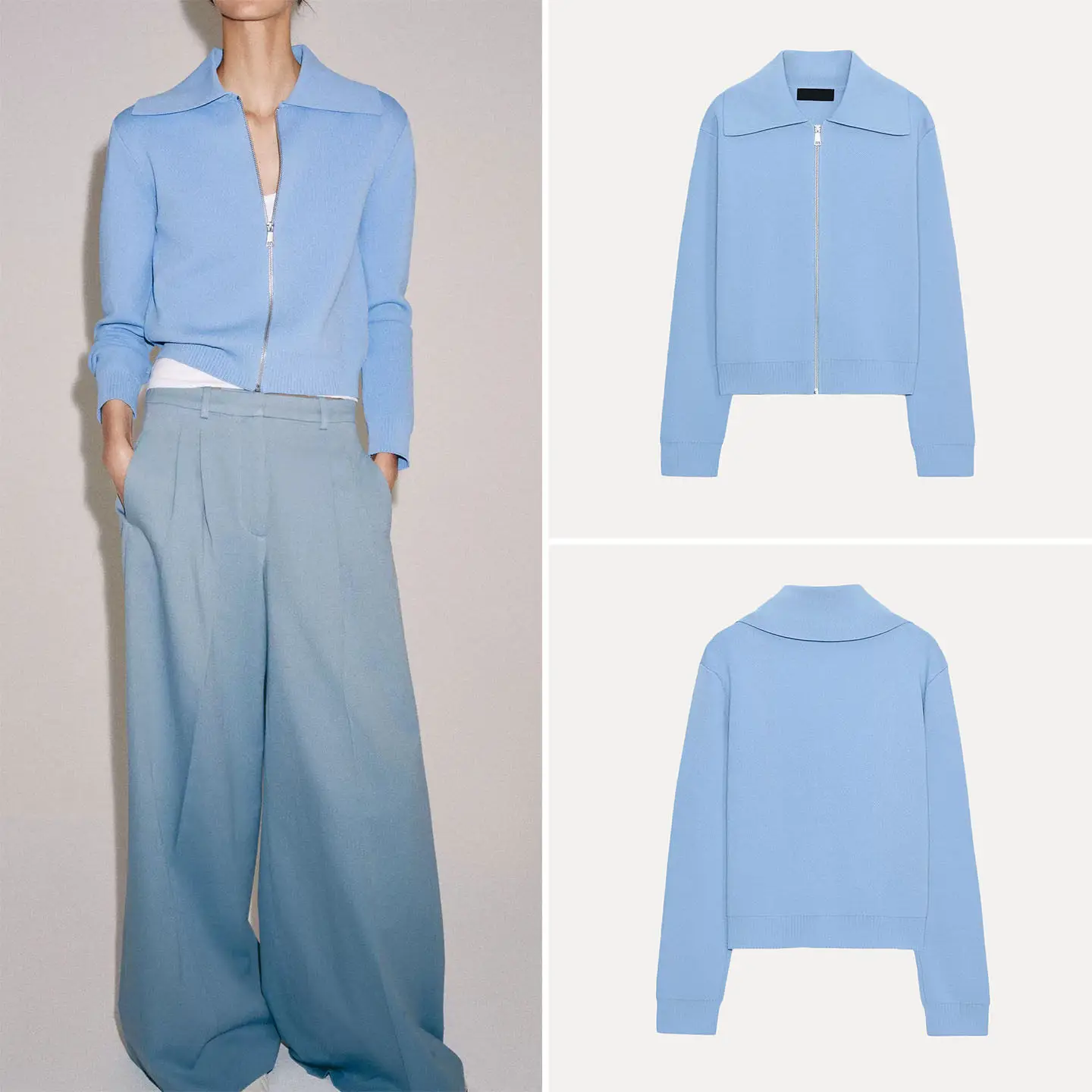 Summer Commute Style Women's Knitted Zipper Long Sleeve Neck Striped Jacket Loose Fit Short Length Chinese Brand
Summer Commute Style Women's Knitted Zipper Long Sleeve Neck Striped Jacket Loose Fit Short Length Chinese Brand