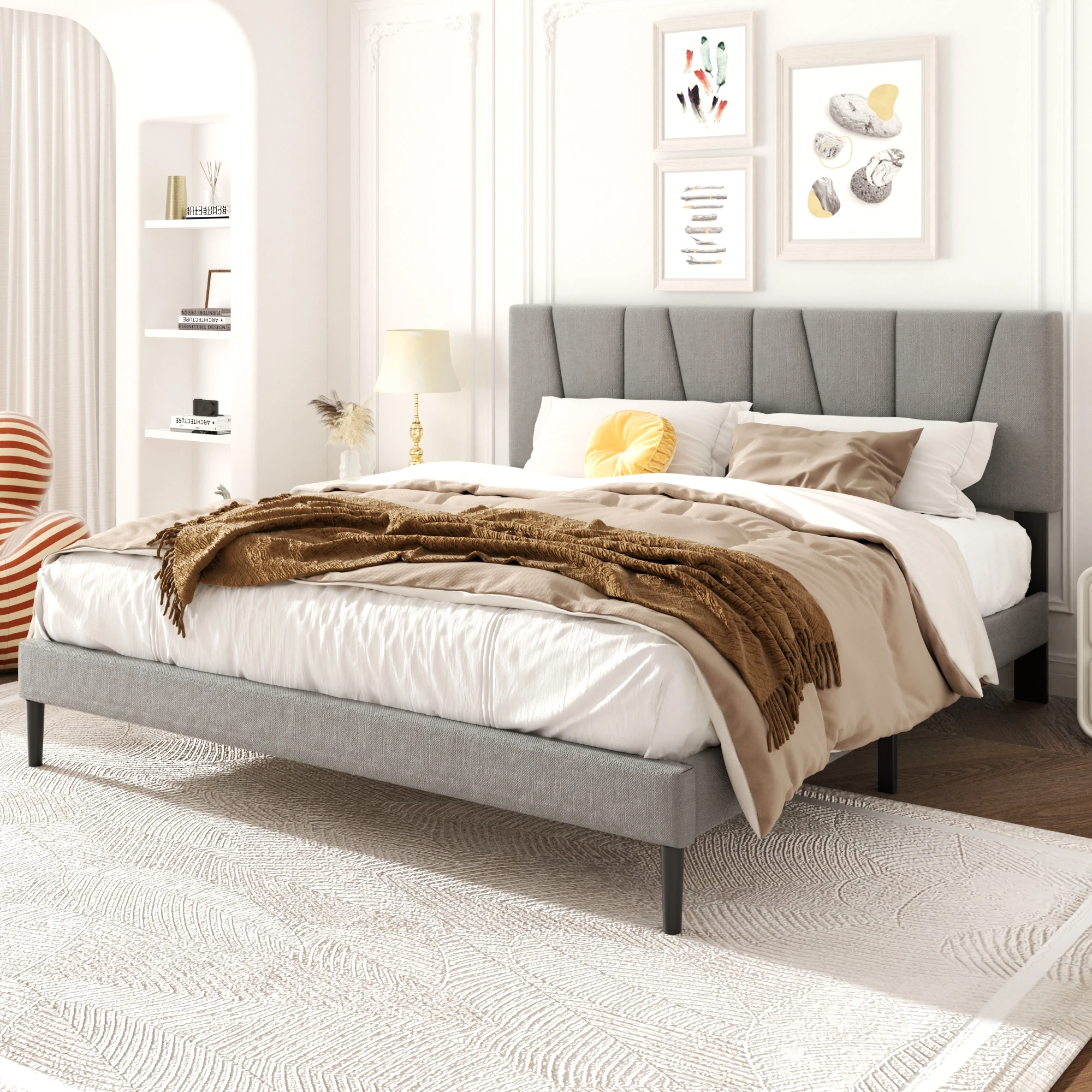 !@Apartment Furniture Solid Wood Iron Metal Platform Bed Frame Black/White No Noise for Sale 1000LBS Load Capacity
!@Apartment Furniture Solid Wood Iron Metal Platform Bed Frame Black/White No Noise for Sale 1000LBS Load Capacity