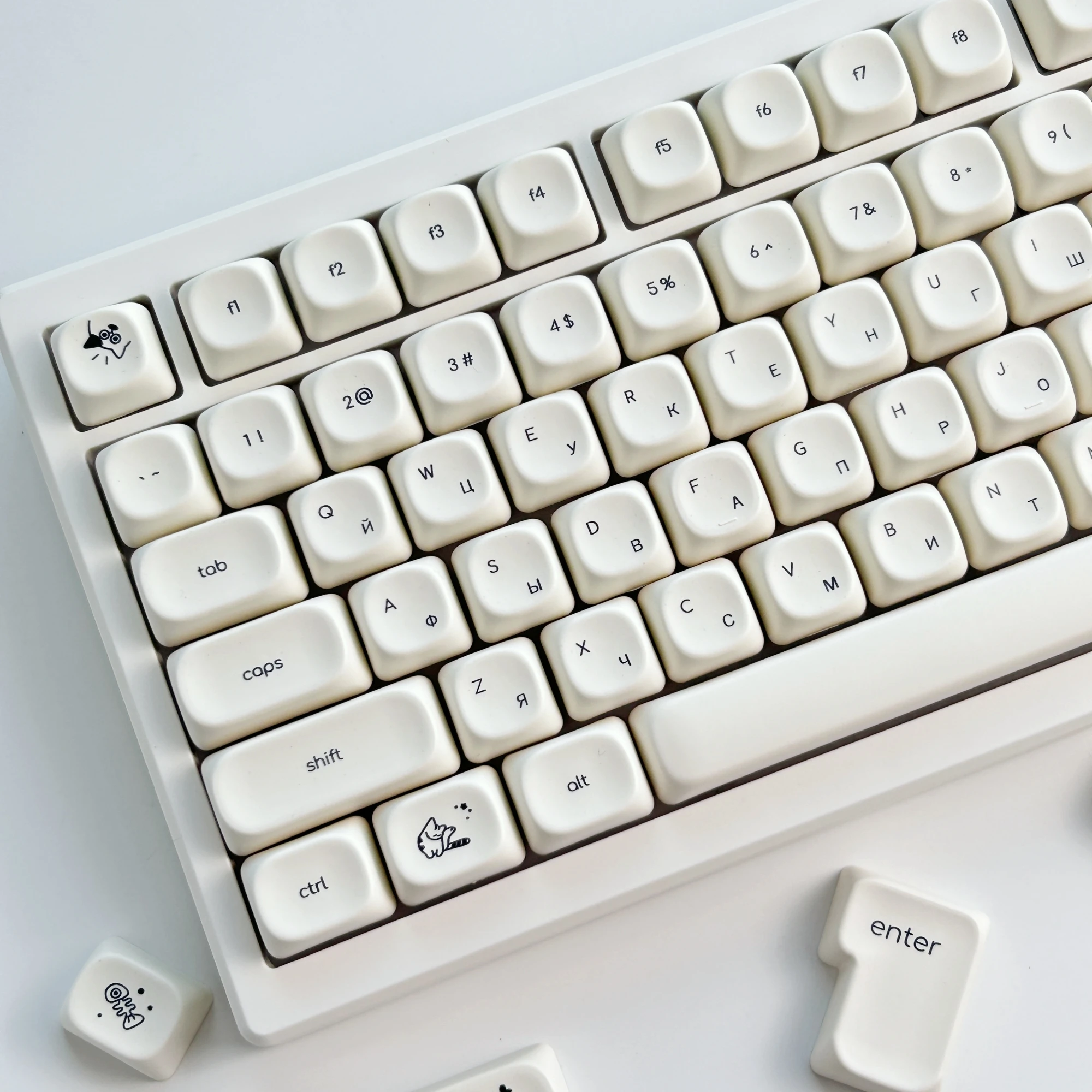 MAIMOOO Russian Keycap MOA Profile Cute Cat Mechanical Keyboard Keycaps PBT Custom Milky White English Korean French Key Caps
MAIMOOO Russian Keycap MOA Profile Cute Cat Mechanical Keyboard Keycaps PBT Custom Milky White English Korean French Key Caps