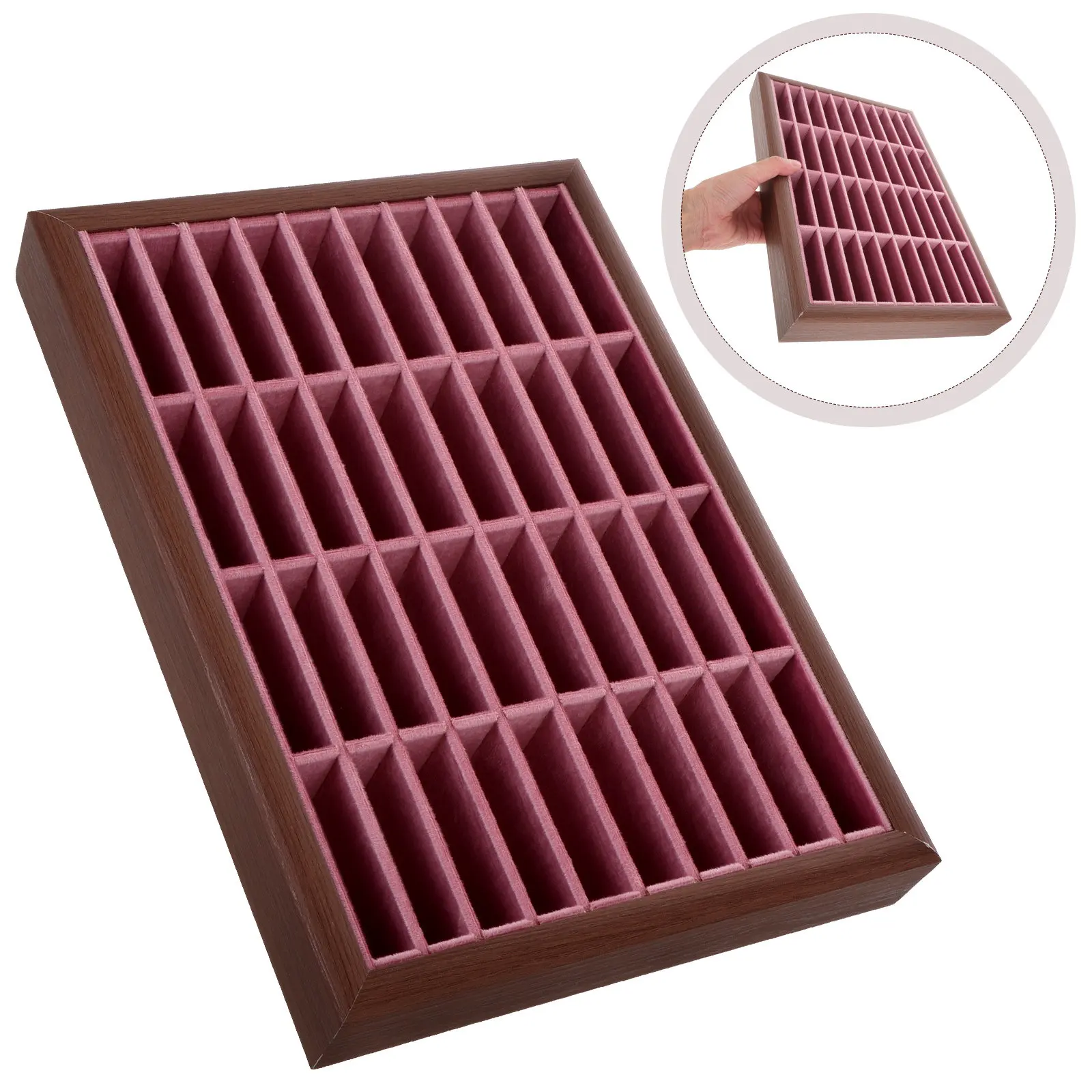 40 Slot Wood Jewelry Tray Imitation Ebony Bracelet Bangle Display Organizer Jewelry Store Home Display Holder Watch Tray for Men
40 Slot Wood Jewelry Tray Imitation Ebony Bracelet Bangle Display Organizer Jewelry Store Home Display Holder Watch Tray for Men