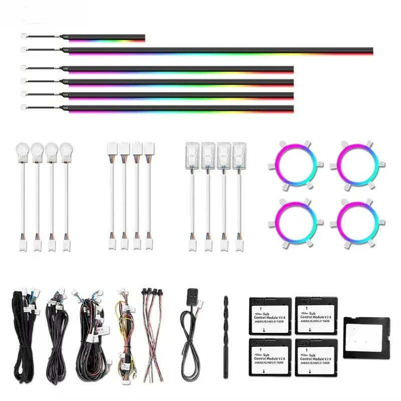 General-purpose 12V 6W LED car interior ambient light, 256-color dynamic effect, control general ambient light through APP
General-purpose 12V 6W LED car interior ambient light, 256-color dynamic effect, control general ambient light through APP
