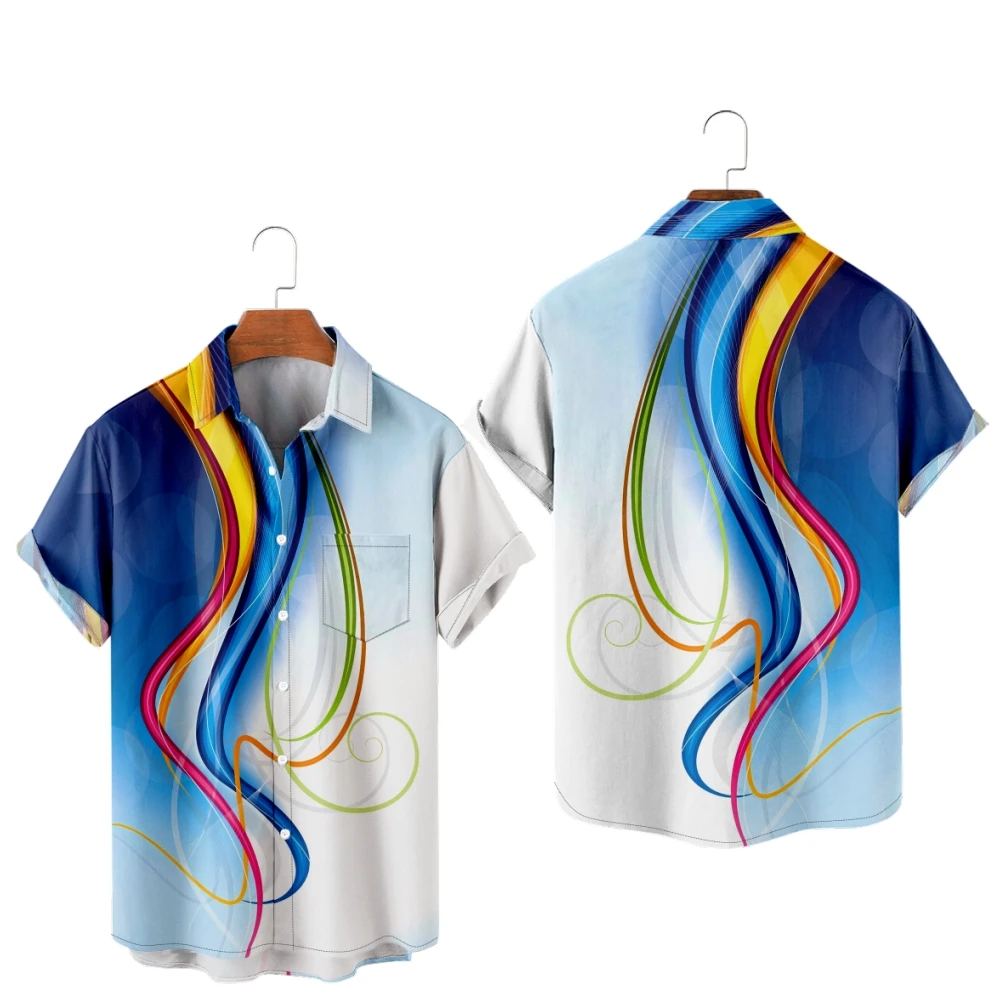 Hawaiian Shirts for Men Blue and white gradient color Short Sleeve Shirts Hawaii Summer Beach Vacation Tops Breathable
Hawaiian Shirts for Men Blue and white gradient color Short Sleeve Shirts Hawaii Summer Beach Vacation Tops Breathable