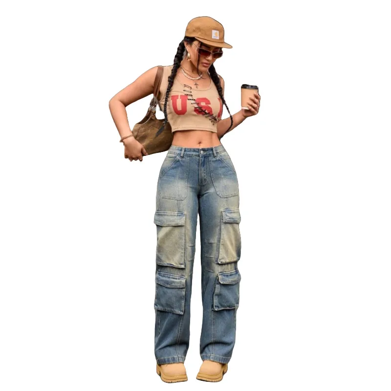 Cross-Border Y2K Heavy Duty Vintage Washed Cargo Jeans Streetwear Hip Hop Multi-Pocket Straight Leg Work Pants
Cross-Border Y2K Heavy Duty Vintage Washed Cargo Jeans Streetwear Hip Hop Multi-Pocket Straight Leg Work Pants