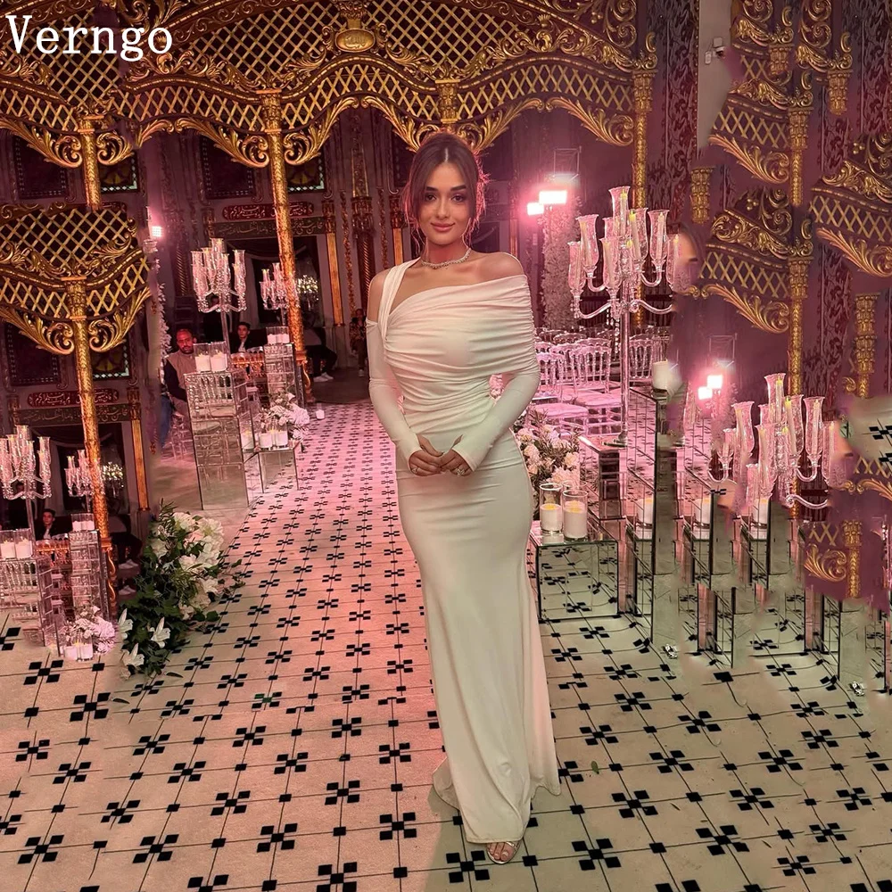 Verngo lvory Crepe Evening Dress Off The Shoulder Mermaid Formal Occasion Dresses Full Sleeves Prom Party Gowns Customized
Verngo lvory Crepe Evening Dress Off The Shoulder Mermaid Formal Occasion Dresses Full Sleeves Prom Party Gowns Customized