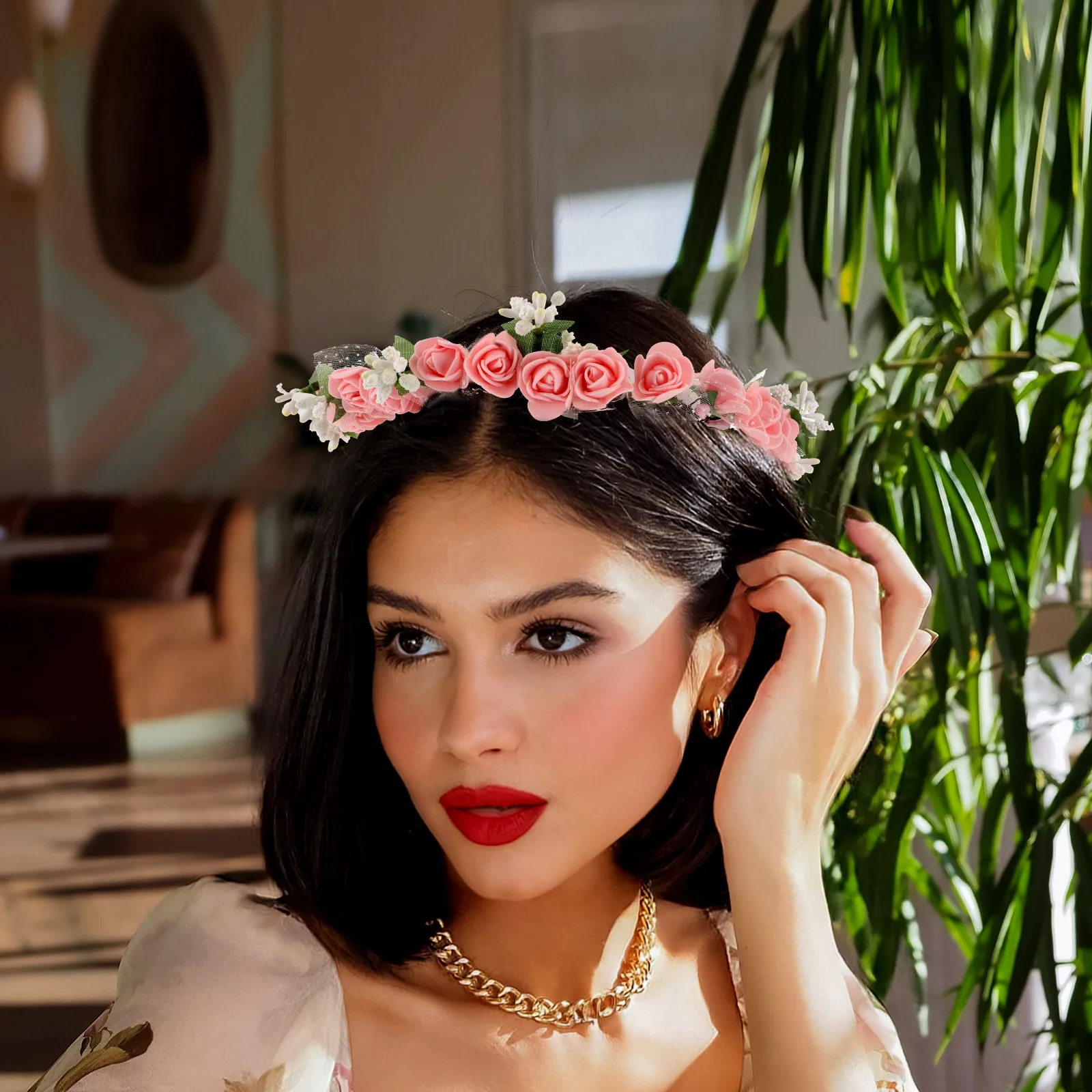 Head Ring Wedding Hair Accessory Floral Crown Bride Flower Headband Pearl Women Wreath Soft Pvc Crowns for
Head Ring Wedding Hair Accessory Floral Crown Bride Flower Headband Pearl Women Wreath Soft Pvc Crowns for