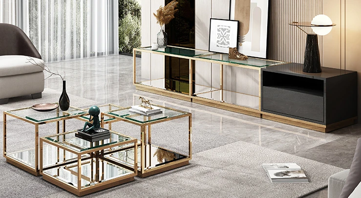 Italian tempered glass coffee table light luxury simple modern square combination high-end high-end high-end stainless steel
Italian tempered glass coffee table light luxury simple modern square combination high-end high-end high-end stainless steel