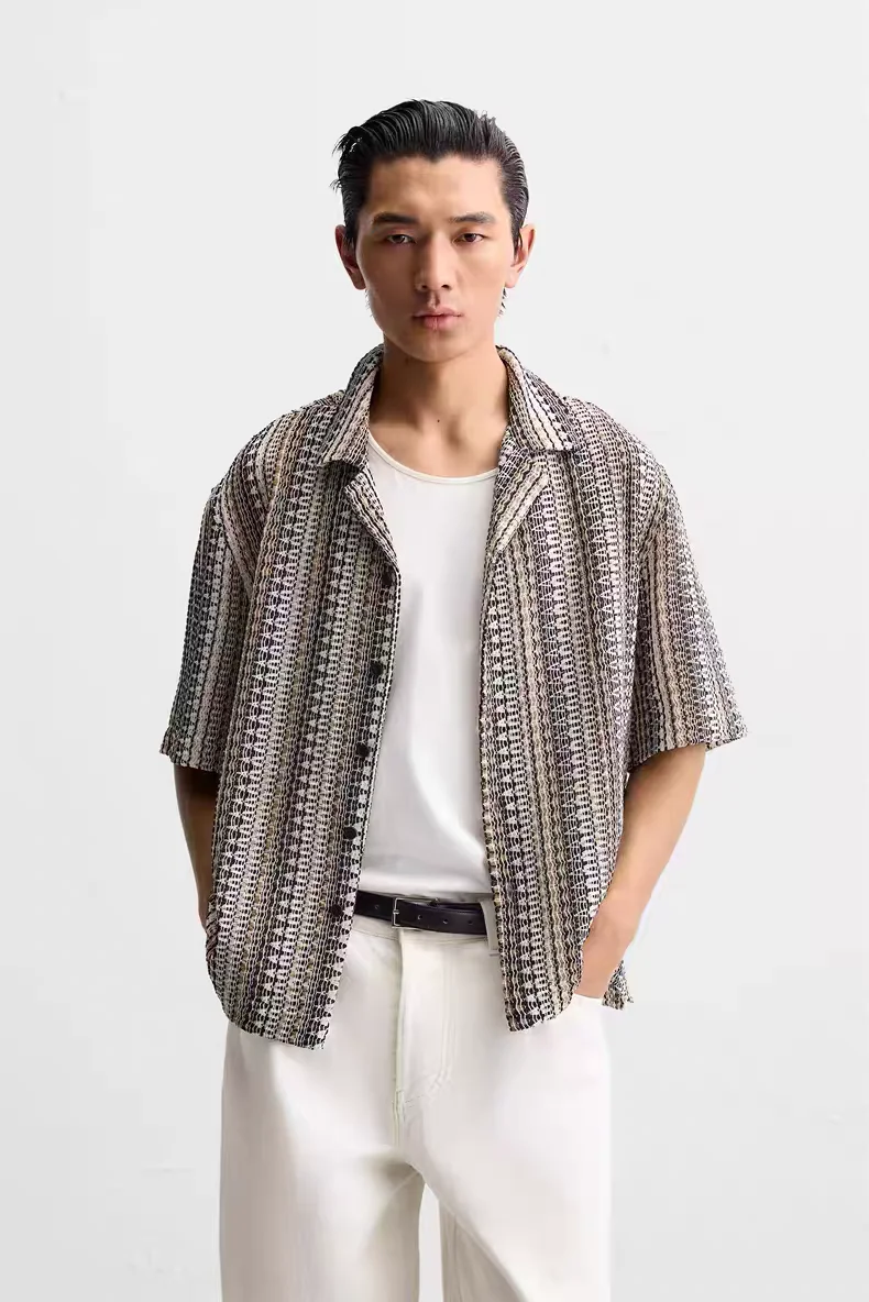 Loose Geometric Pattern Short Sleeve Shirt Men's Casual Style Shirt Comfortable Fit Spring 2026 New Collection
Loose Geometric Pattern Short Sleeve Shirt Men's Casual Style Shirt Comfortable Fit Spring 2026 New Collection