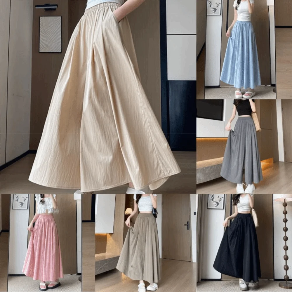 High Waist Palazzo Pants Breathable Stretchy Wide Leg Pants Solid Color Lightweight A-Line Wide Leg Trousers Spring Season
High Waist Palazzo Pants Breathable Stretchy Wide Leg Pants Solid Color Lightweight A-Line Wide Leg Trousers Spring Season