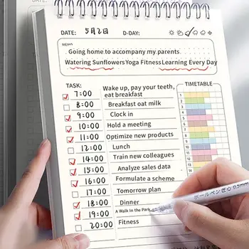 1pc Planner Agenda Spiral A5 Notebook Schedules Daily Plan To Do List Notepad 160 Pages Thick Office School Supplies Stationery