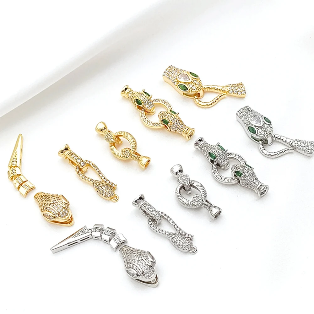 Brass Wrapped in Gold, White K Inlaid with Zircon Serpentine Connection Buckle DIY Jewelry Making Necklace Clothing Accessory
Brass Wrapped in Gold, White K Inlaid with Zircon Serpentine Connection Buckle DIY Jewelry Making Necklace Clothing Accessory
