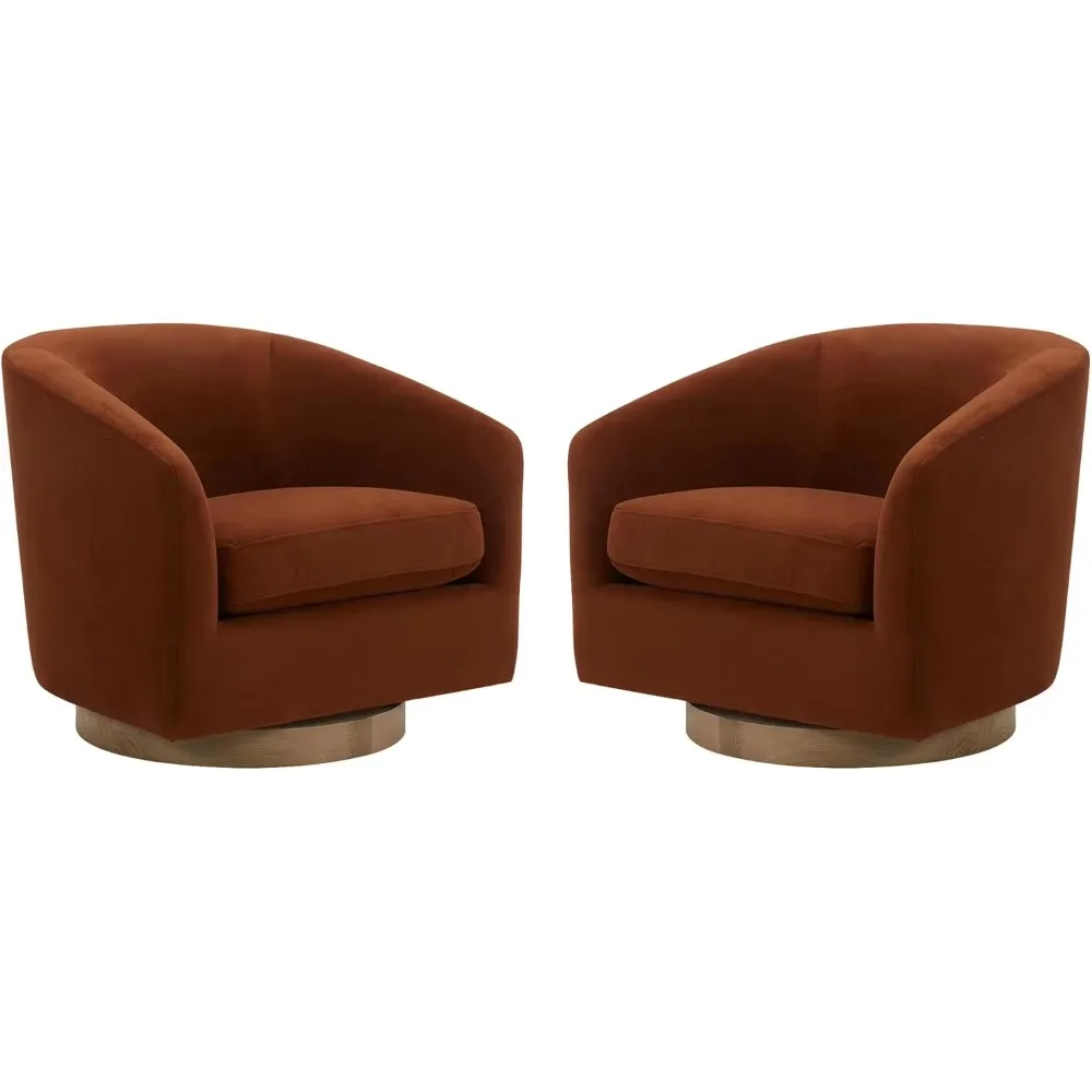Swivel Accent Chair, FSC Certified Upholstered Velvet Barrel Chair for Living Room Set of 2, Burnt Orange
Swivel Accent Chair, FSC Certified Upholstered Velvet Barrel Chair for Living Room Set of 2, Burnt Orange