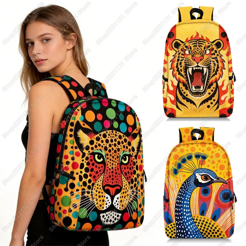 Fashion Polka Dots Animal Backpack Tiger Leopard Peacock Women Men Rucksack Student School Bags for Teenager Daypack Bookbag
Fashion Polka Dots Animal Backpack Tiger Leopard Peacock Women Men Rucksack Student School Bags for Teenager Daypack Bookbag