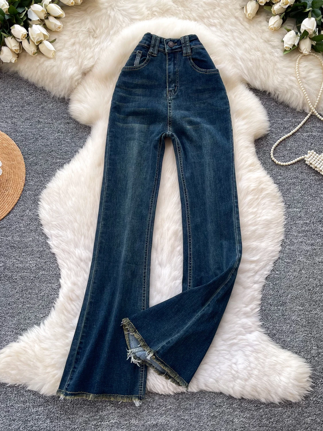Retro High Waist Thin Micro Flared Jeans Elegant Women's Spring Loose Slimming Casual Faded Long Pants Casual Style
Retro High Waist Thin Micro Flared Jeans Elegant Women's Spring Loose Slimming Casual Faded Long Pants Casual Style