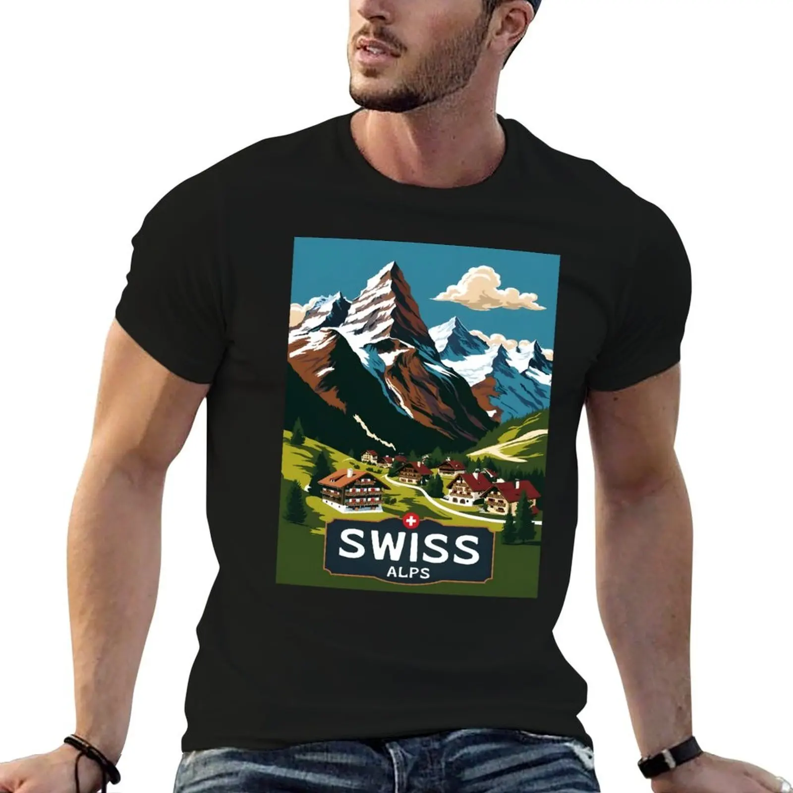 A Vintage Travel Illustration of the Swiss Alps T-Shirt funny t shirts man cotton t shirt pack T-Shirt
A Vintage Travel Illustration of the Swiss Alps T-Shirt funny t shirts man cotton t shirt pack T-Shirt