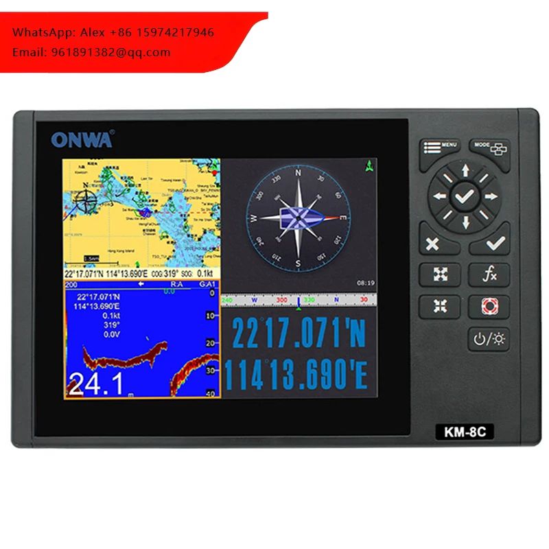 Marine Onwa KM-8C 8-Inch GPS Chart Plotter With Fish Finder Multi-Function Display Marine Supplies
Marine Onwa KM-8C 8-Inch GPS Chart Plotter With Fish Finder Multi-Function Display Marine Supplies