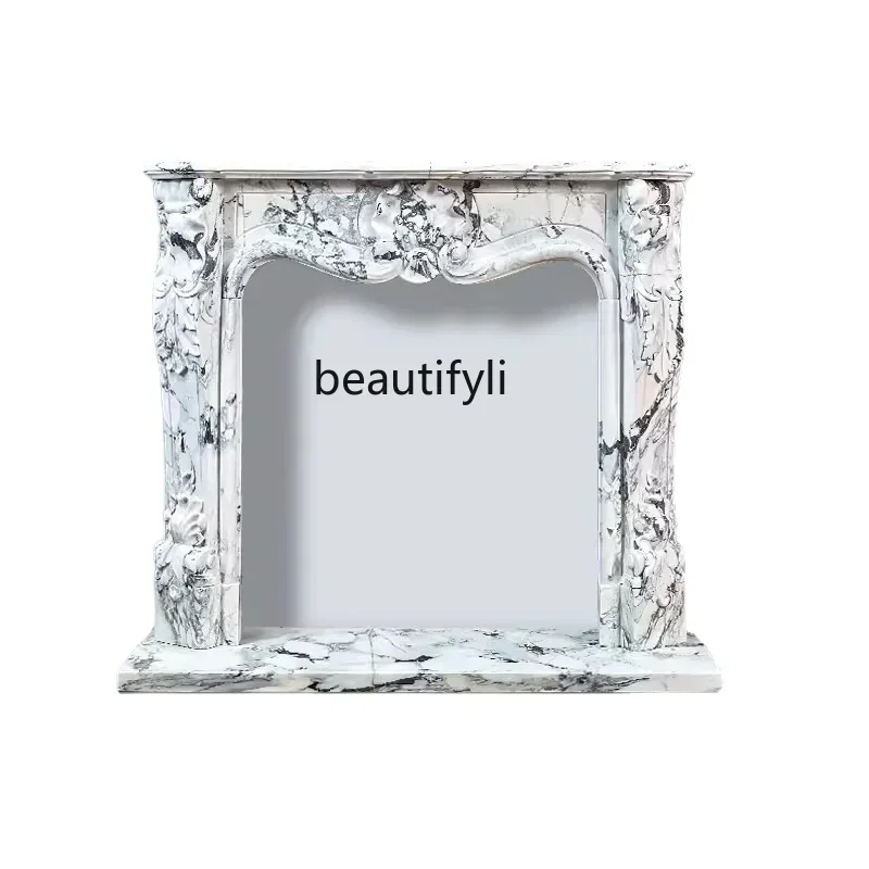 y Light luxury large white stone mantel decorative stone carving French simple European living room background wall furniture
y Light luxury large white stone mantel decorative stone carving French simple European living room background wall furniture