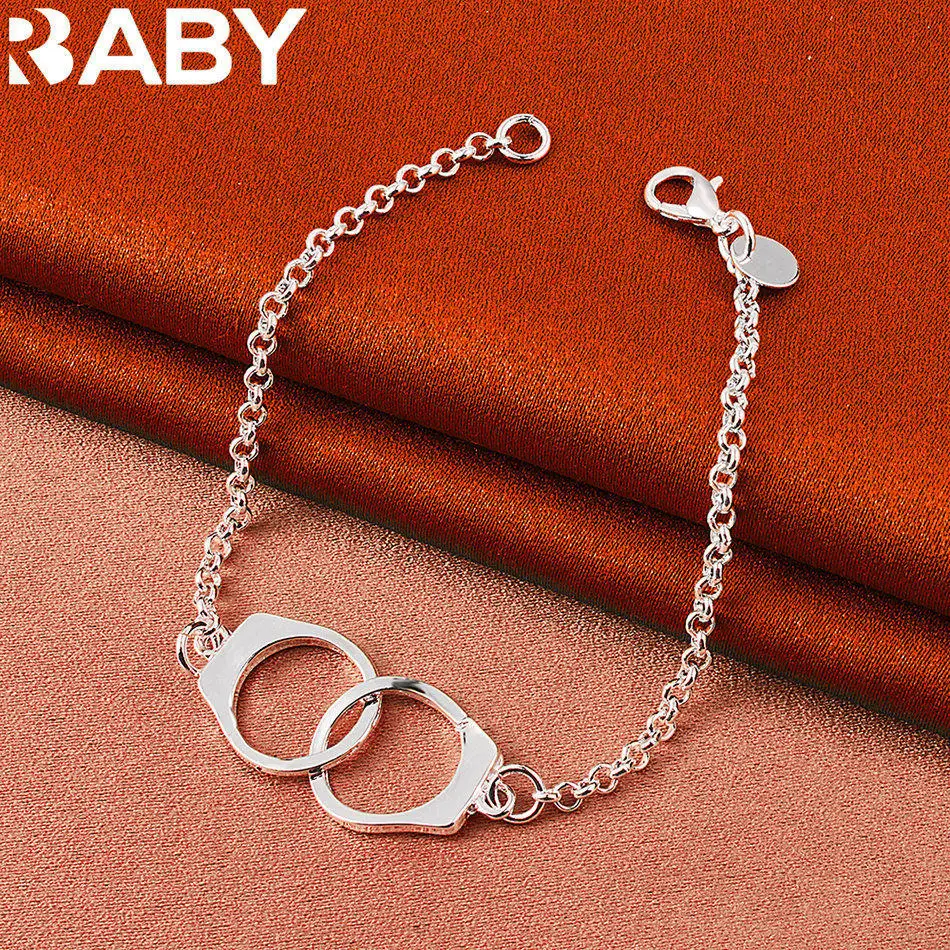 URBABY 925 Sterling Silver Cuff Circle Chain Bracelet For Women and Men Fashion Jewelry Charm Grace Party Accessories
URBABY 925 Sterling Silver Cuff Circle Chain Bracelet For Women and Men Fashion Jewelry Charm Grace Party Accessories