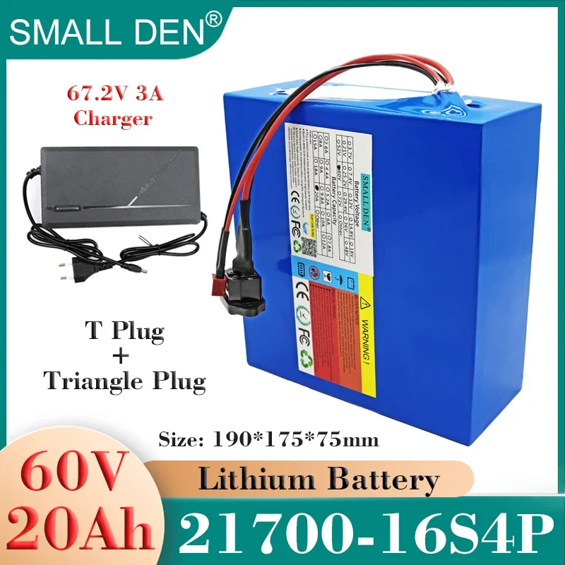 60V 20Ah 21700 Lithium Battery pack 16S4P 2000W motor High power For E-two wheelers motorcycle scooter cells +67.2V 3A Charger
60V 20Ah 21700 Lithium Battery pack 16S4P 2000W motor High power For E-two wheelers motorcycle scooter cells +67.2V 3A Charger