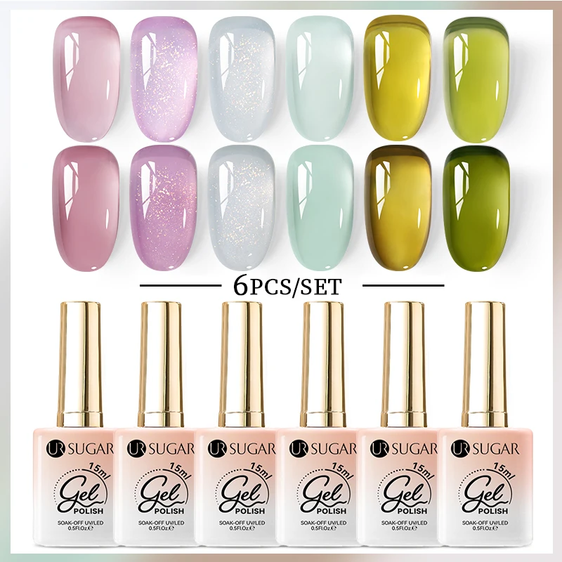 UR SUGAR 6Pcs 15Ml Jelly Nail Gel Polish Set Translucent Blue Milky White Semi Permanent Soak Off UV Gel Nail Kit Manicure DIY
UR SUGAR 6Pcs 15Ml Jelly Nail Gel Polish Set Translucent Blue Milky White Semi Permanent Soak Off UV Gel Nail Kit Manicure DIY