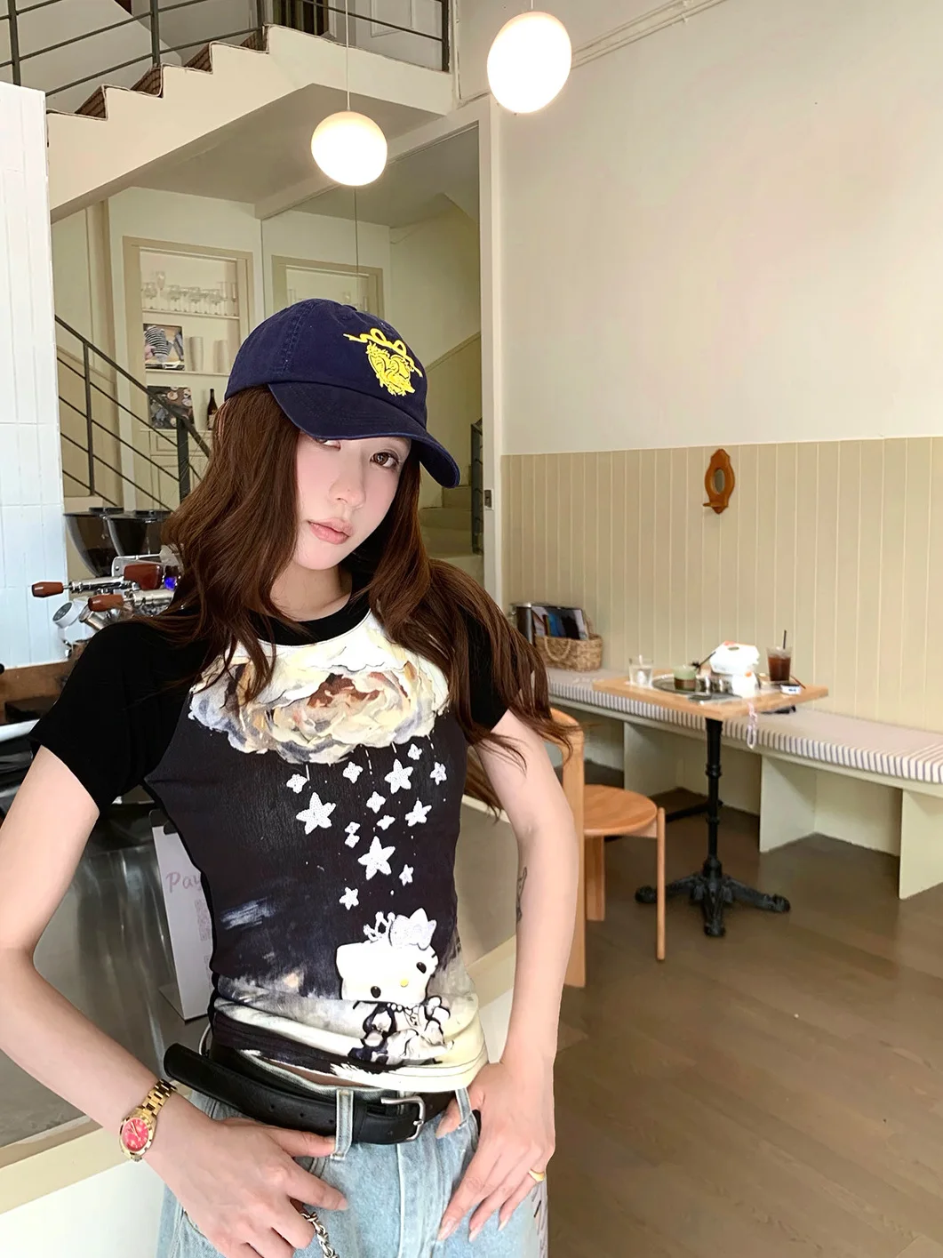 Xueke Black Kitty Short Sleeve T-Shirt Women's Slim Fit Cool Style Spring Summer Casual Cotton round Neck Top
Xueke Black Kitty Short Sleeve T-Shirt Women's Slim Fit Cool Style Spring Summer Casual Cotton round Neck Top