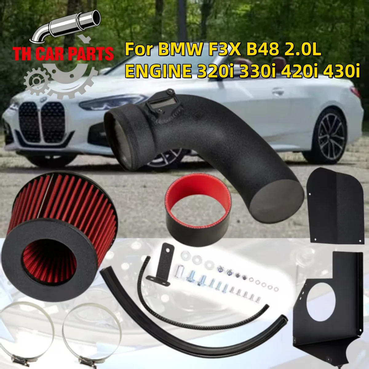 Комплект системы холодного впуска для BMW F3X с двигателем B48 2.0L (модели 320i, 330i, 420i, 430i) – Модификация воздушного фильтра для повышения производительности автомобиля
Комплект системы холодного впуска для BMW F3X с двигателем B48 2.0L (модели 320i, 330i, 420i, 430i) – Модификация воздушного фильтра для повышения производительности автомобиля
