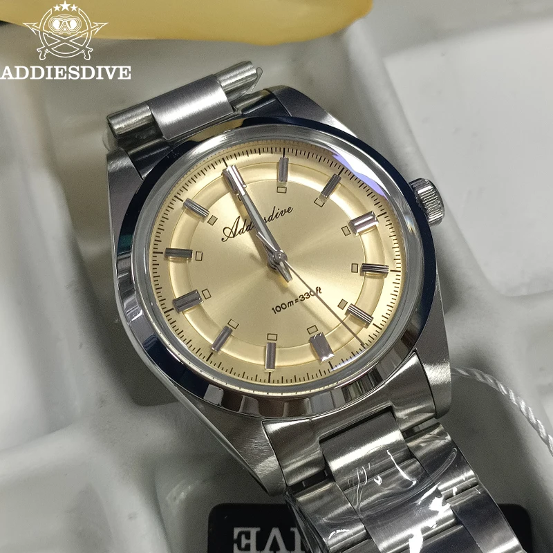 ADDIESDIVE Watch For Men 2025 New 36mm Champagne Color Quartz Wristwatch Domed Glass 100m Waterproof BGW9 Luminous VH31 Watch
ADDIESDIVE Watch For Men 2025 New 36mm Champagne Color Quartz Wristwatch Domed Glass 100m Waterproof BGW9 Luminous VH31 Watch
