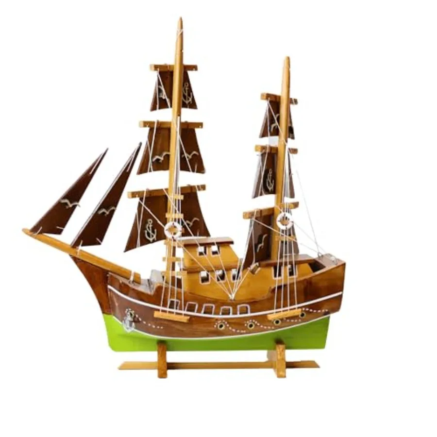 Handmade Wooden Ship Model with Wooden Sails for Nautical Home Decor, GREEN, Traditional Maritime Miniature Art Meaningful Gift
Handmade Wooden Ship Model with Wooden Sails for Nautical Home Decor, GREEN, Traditional Maritime Miniature Art Meaningful Gift
