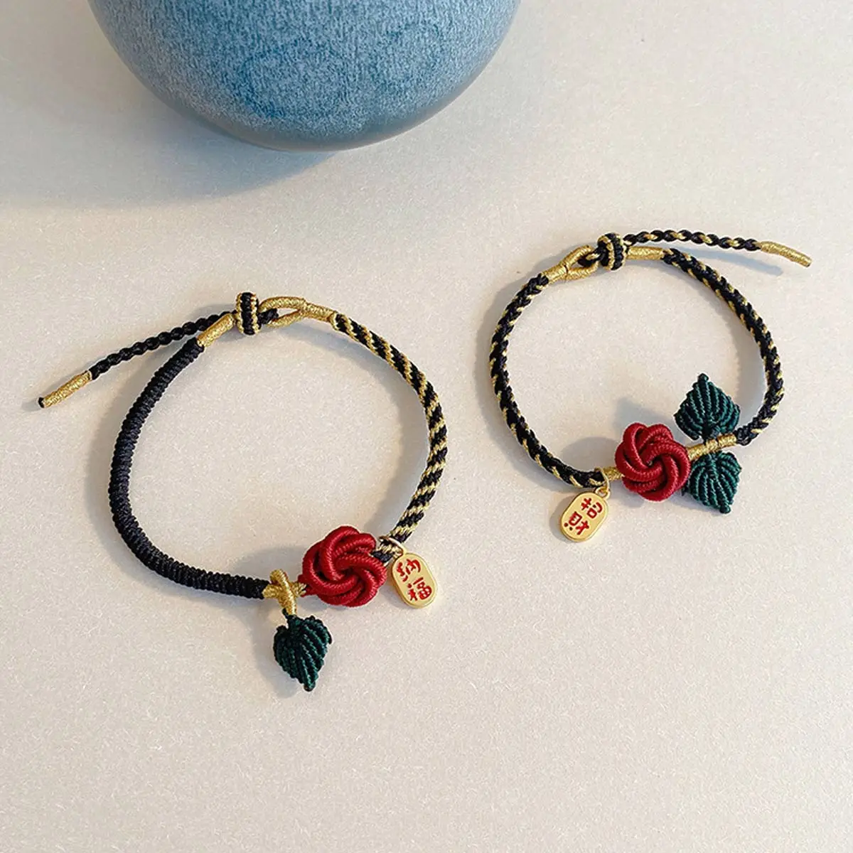 Retro Jade Thread Handwoven Couple Bracelets Rose Flower DIY Men Women Rope Bangle Lovers Friends Valentine's Day Jewelry Gift
Retro Jade Thread Handwoven Couple Bracelets Rose Flower DIY Men Women Rope Bangle Lovers Friends Valentine's Day Jewelry Gift