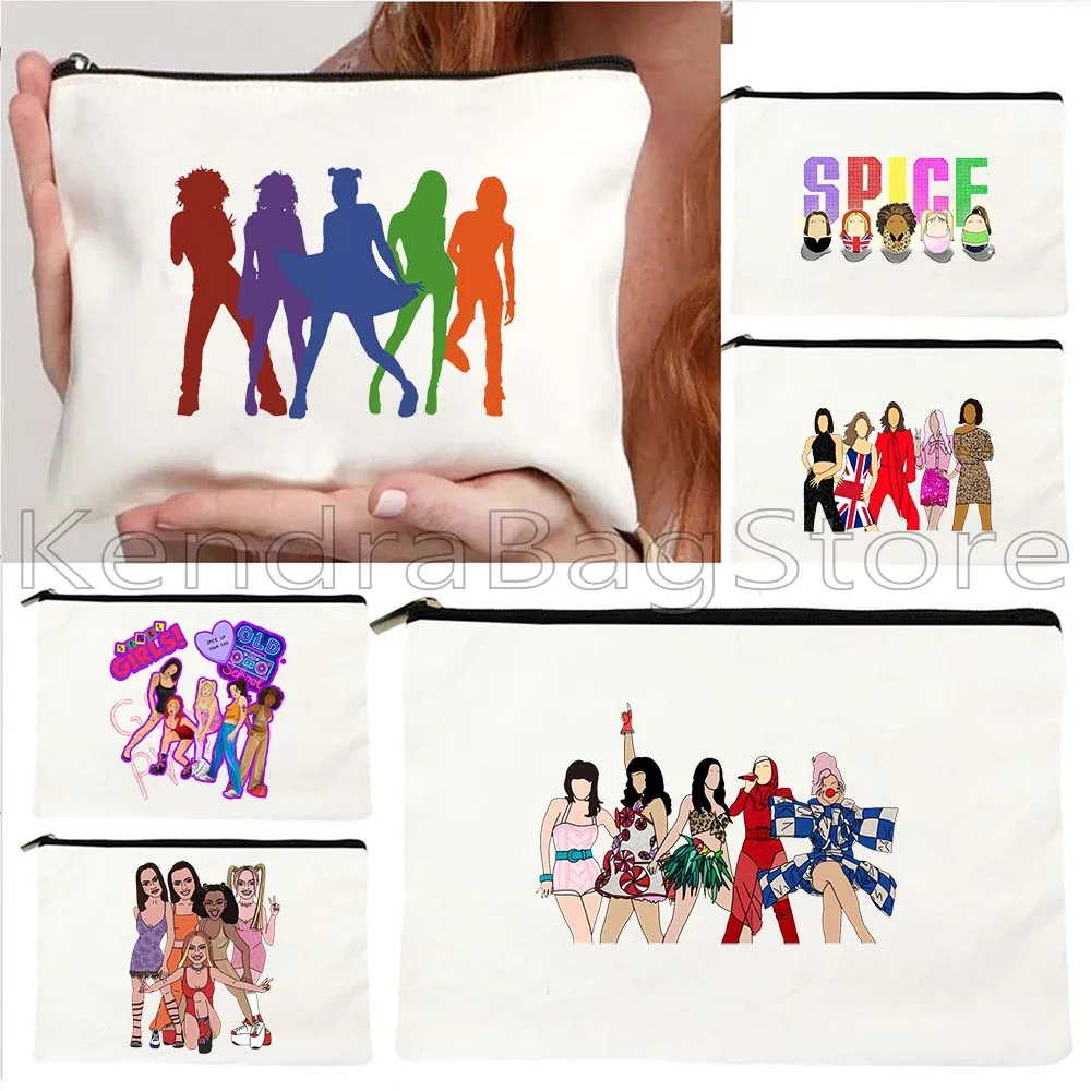 Модный холст с принтом Spice Girls, косметичка для макияжа, туалетная сумка, пенал на молнии, кошелек для ключей, хлопковая сумка для хранения, милый подарок
Модный холст с принтом Spice Girls, косметичка для макияжа, туалетная сумка, пенал на молнии, кошелек для ключей, хлопковая сумка для хранения, милый подарок