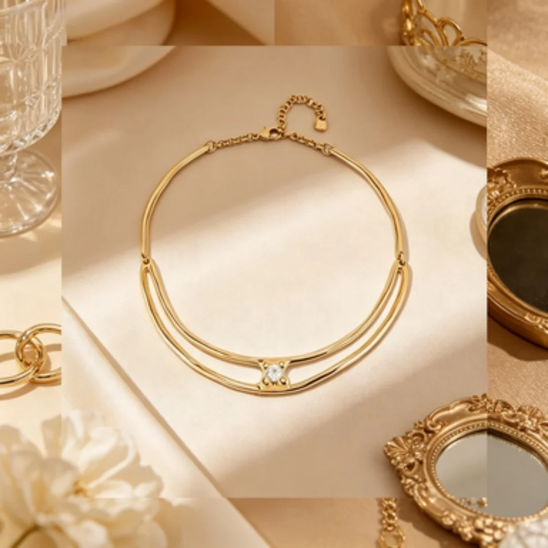2026 Summer New Simple Style White Crystal Double Collar Women's Accessories Give Girlfriend Party Gift
2026 Summer New Simple Style White Crystal Double Collar Women's Accessories Give Girlfriend Party Gift