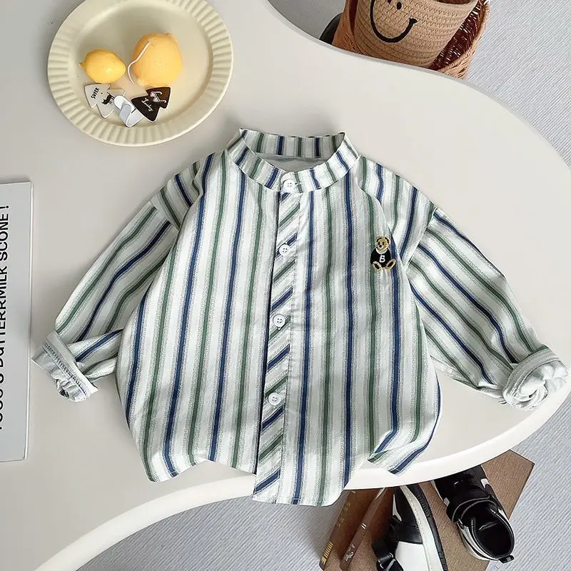 Toddler Boys Long Sleeved Spring Autumn Children Clothes Korean Kids Cartoon Bear Shirts Handsome Boy Striped Cardigan Tops
Toddler Boys Long Sleeved Spring Autumn Children Clothes Korean Kids Cartoon Bear Shirts Handsome Boy Striped Cardigan Tops