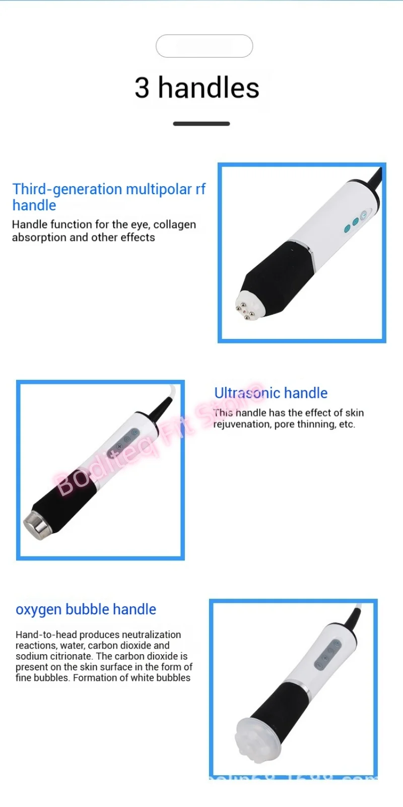 Oxygen Bubble Facial Machine Treatment Handle Spare Parts Co2 Oxygen Bubble RF Ultrasound Replacement Handles
Oxygen Bubble Facial Machine Treatment Handle Spare Parts Co2 Oxygen Bubble RF Ultrasound Replacement Handles