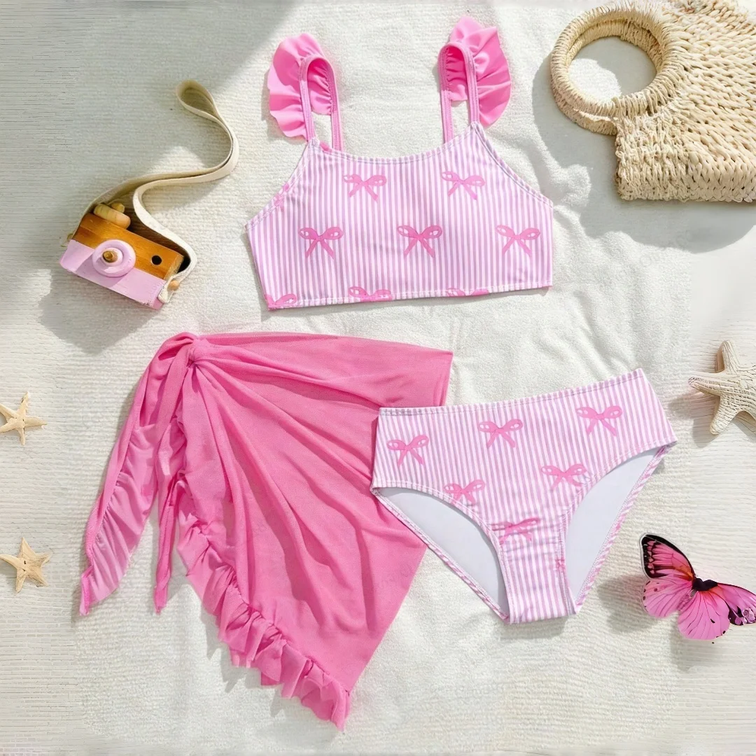 Girls' Sporty Swimsuit With Skirt 3 Piece Bikini Set Teen Girls Swimwear for Beach & Pool Swim Dress Bathing Suit for Aged 8-12
Girls' Sporty Swimsuit With Skirt 3 Piece Bikini Set Teen Girls Swimwear for Beach & Pool Swim Dress Bathing Suit for Aged 8-12