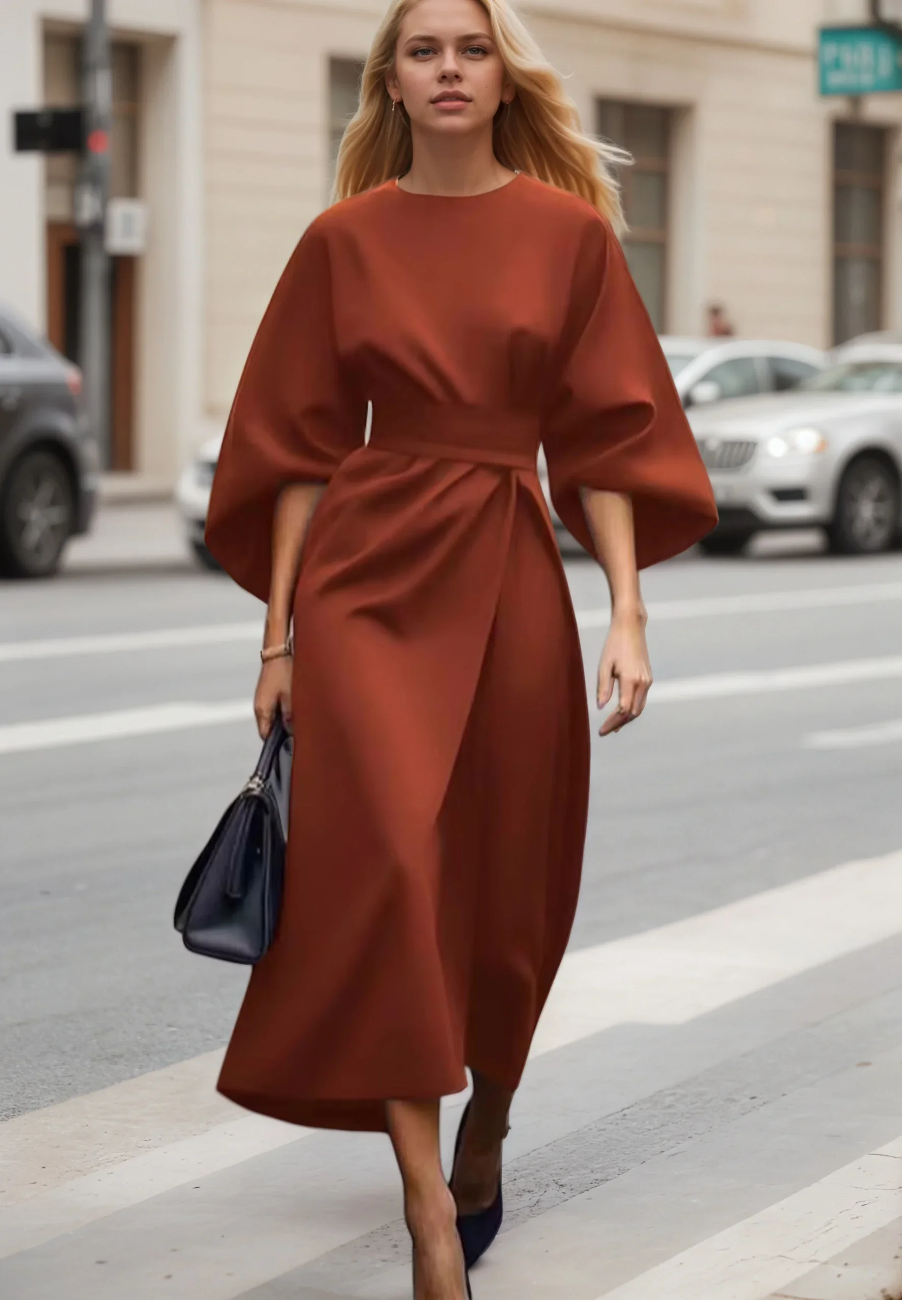 2025 Fashion Office Lady Long Dresses Woman Round Neck Bating Sleeve High Waist Dress Elegant Commuting Lady Dress Vestidos
2025 Fashion Office Lady Long Dresses Woman Round Neck Bating Sleeve High Waist Dress Elegant Commuting Lady Dress Vestidos