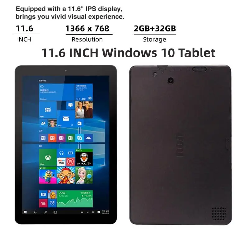 RCA9213 11.6" Windows 10 Tablet PC 2IN1 With Detachable Keyboard X5-Z3735F Quad Core 2GB RAM 32GB ROM 1366x768 IPS 1*USB 3.0
RCA9213 11.6" Windows 10 Tablet PC 2IN1 With Detachable Keyboard X5-Z3735F Quad Core 2GB RAM 32GB ROM 1366x768 IPS 1*USB 3.0