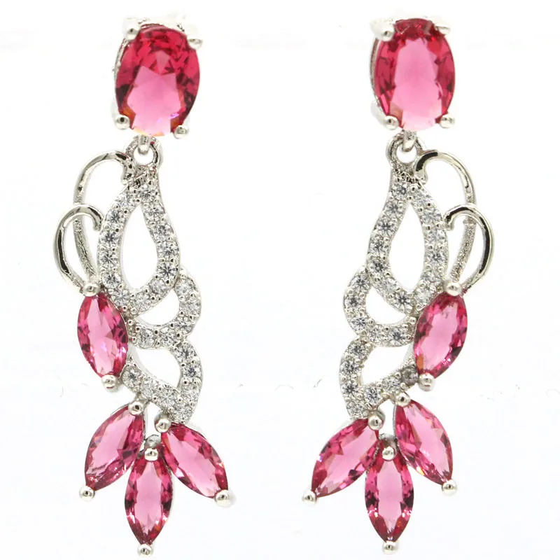 33x9mm Fantastic Created Violet Tanzanite Pink Tourmaline Pink Kunzite White CZ Silver plated Earrings
33x9mm Fantastic Created Violet Tanzanite Pink Tourmaline Pink Kunzite White CZ Silver plated Earrings