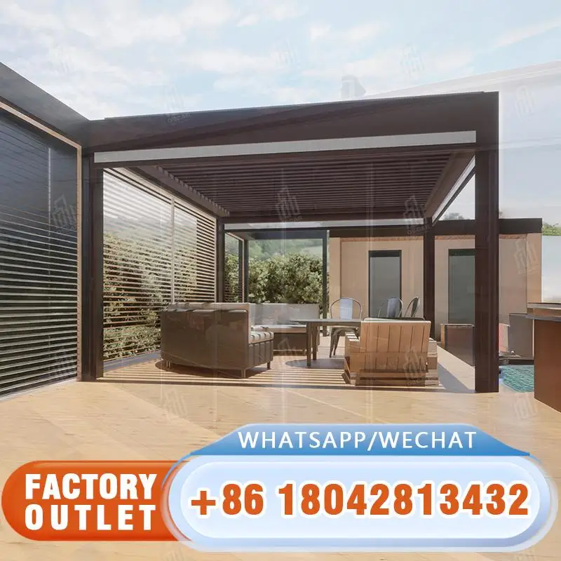 Outdoor Electric Motorized Louvered for Garden Patio Terrace Pergola 
Outdoor Electric Motorized Louvered for Garden Patio Terrace Pergola