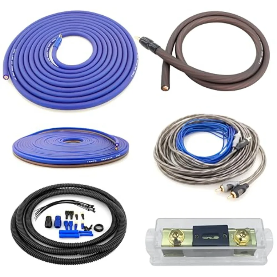 Automotive car audio subwoofer amp install: 4 AWG 100 copper OFC wiring kit, red/black color, true spec gauge accuracy and low-
Automotive car audio subwoofer amp install: 4 AWG 100 copper OFC wiring kit, red/black color, true spec gauge accuracy and low-