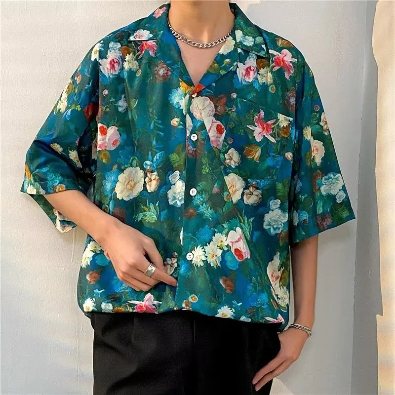 Summer Casual Loose Couples Shirt Short Sleeve Floral Print Beachwear Youth Fashion Polyester Blend Thin Fabric No Iron Needed
Summer Casual Loose Couples Shirt Short Sleeve Floral Print Beachwear Youth Fashion Polyester Blend Thin Fabric No Iron Needed