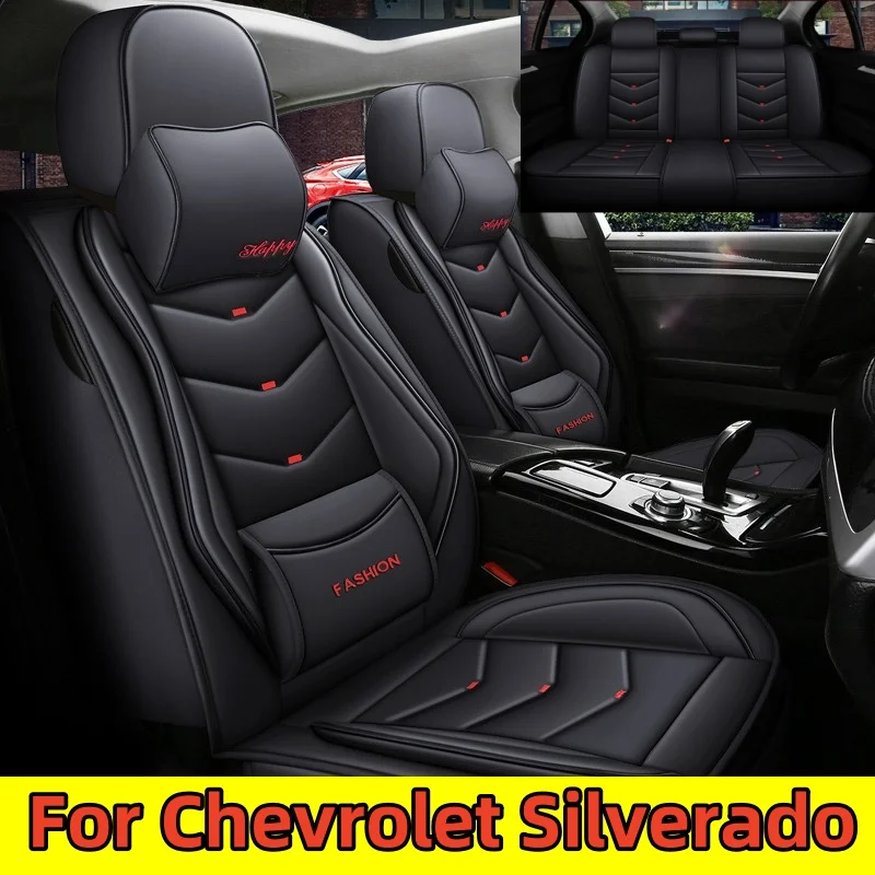 For Chevrolet Silverado car seat covers: Soft and comfortable, complete set of 5-seat artificial leather waterproof seat covers
For Chevrolet Silverado car seat covers: Soft and comfortable, complete set of 5-seat artificial leather waterproof seat covers