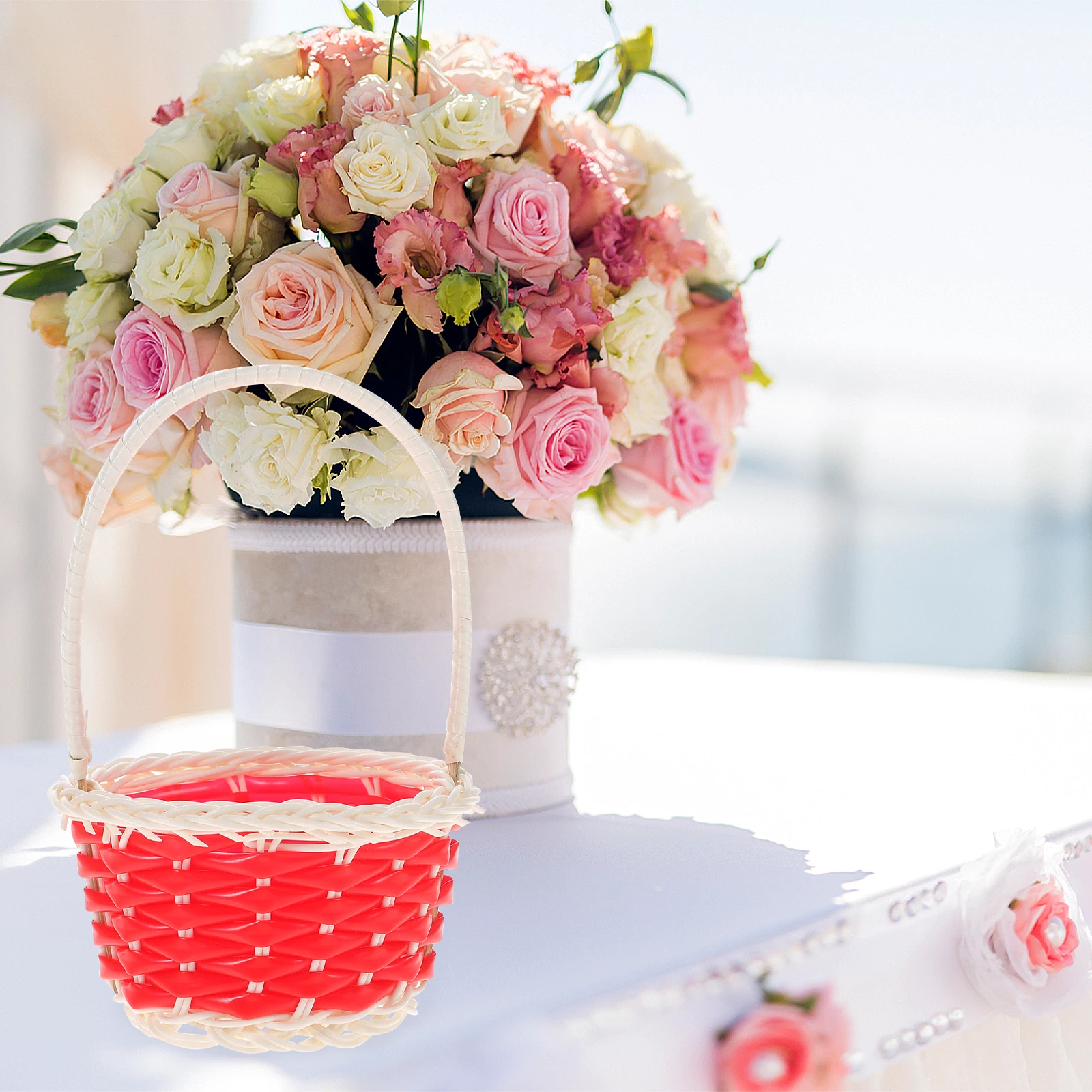 6 Pcs Children's Handbasket Woven Flower Mini with Handle Small Baskets Plastic
6 Pcs Children's Handbasket Woven Flower Mini with Handle Small Baskets Plastic