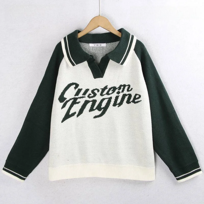 Color Block Knitted Sweater Letter Pattern Autumn Winter plus Size Outerwear Dreamy Commute Style Collar Regular Length
Color Block Knitted Sweater Letter Pattern Autumn Winter plus Size Outerwear Dreamy Commute Style Collar Regular Length
