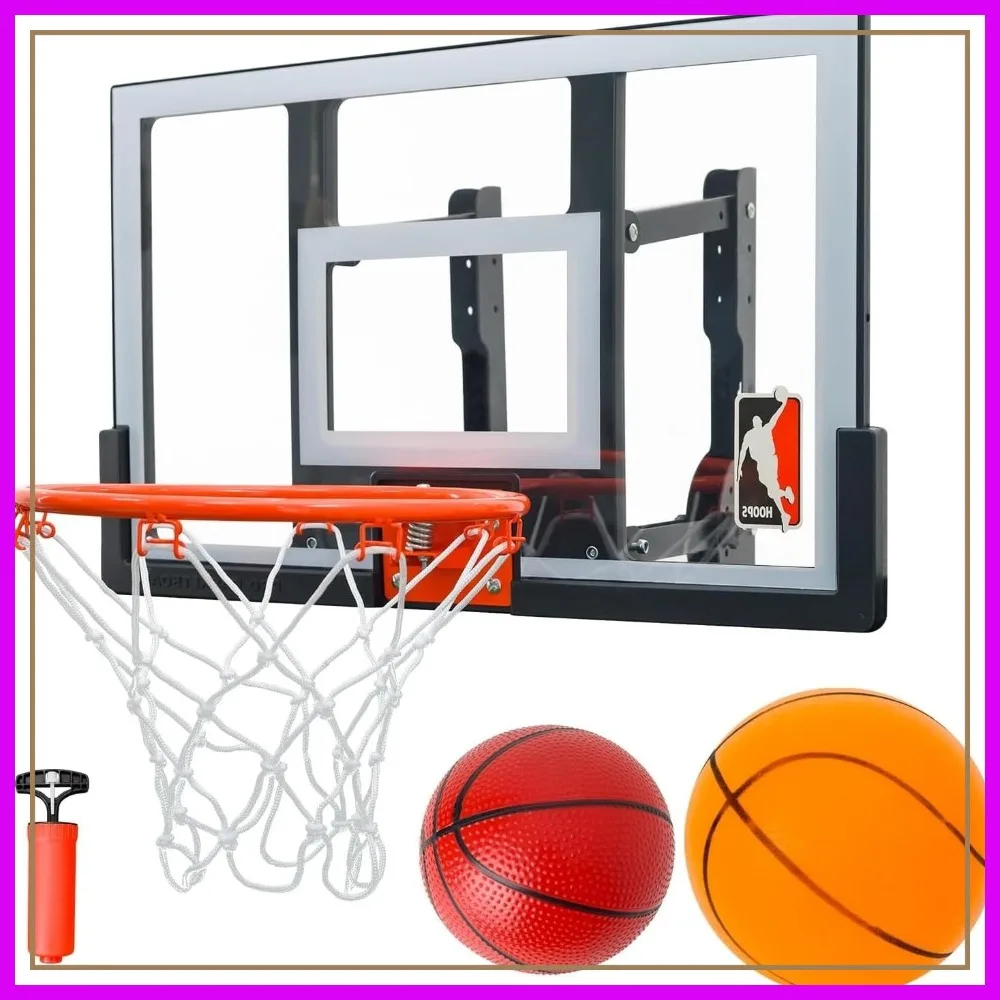 Mini Basketball Hoop Indoor 25 Inch, Adjustable Height Wall Mounted, Silent Backboard & Rim, Shatter-Proof, 2 Balls
Mini Basketball Hoop Indoor 25 Inch, Adjustable Height Wall Mounted, Silent Backboard & Rim, Shatter-Proof, 2 Balls