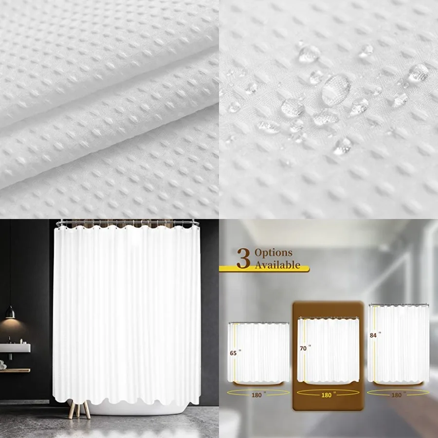Waffle Weave Clawfoot Tub Shower Curtain 180 x 70 Inch Wrap Around - Heavy-Weighted Fabric to Stop Blowing, Washable, Water Rep
Waffle Weave Clawfoot Tub Shower Curtain 180 x 70 Inch Wrap Around - Heavy-Weighted Fabric to Stop Blowing, Washable, Water Rep