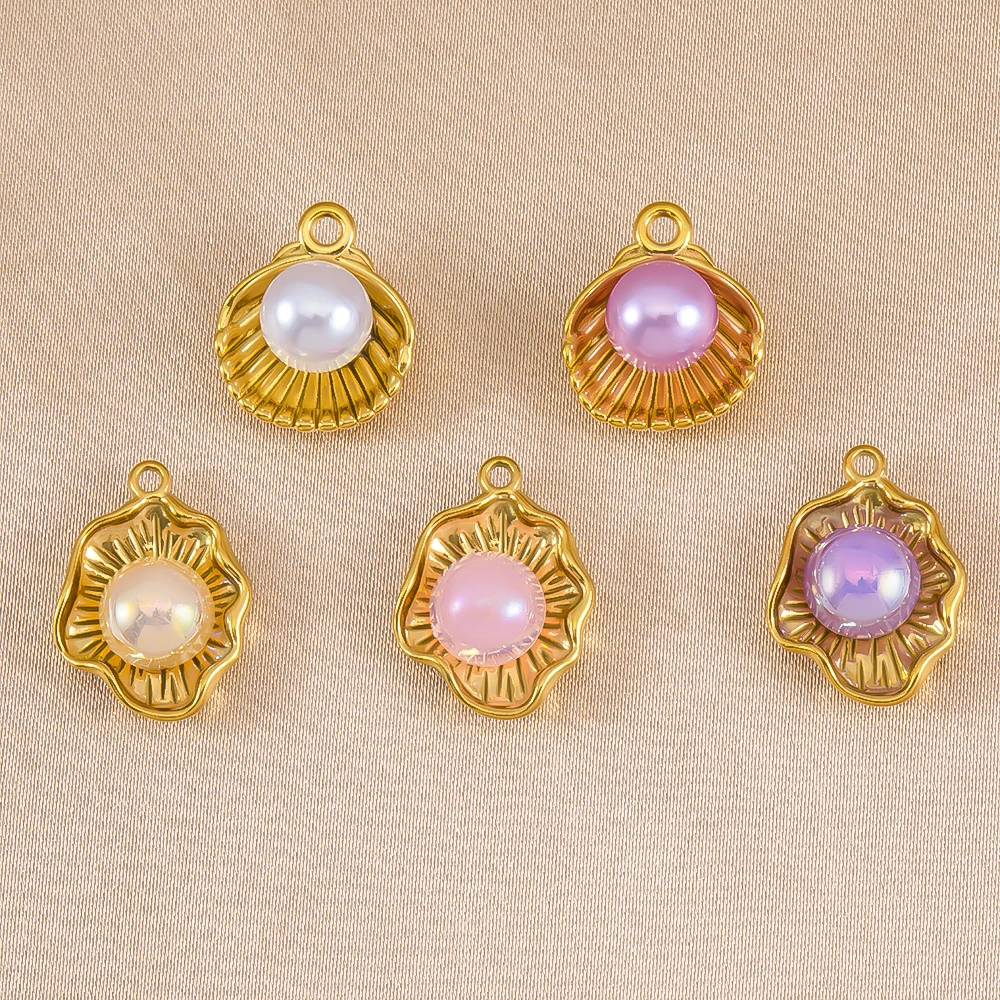 Wholesale 2pcs Stainless Steel Scallop Shell Shape Pearl Pendants Charms for Jewelry Making DIY Earrings Bracelet Accessories 
Wholesale 2pcs Stainless Steel Scallop Shell Shape Pearl Pendants Charms for Jewelry Making DIY Earrings Bracelet Accessories